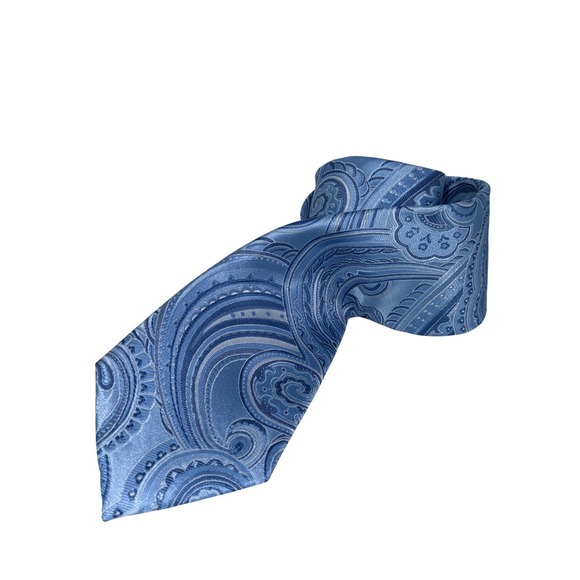 Eagle Shirtmakers Other - Eagle Shirtmakers Mens Blue Paisley 100% Silk Necktie Formal Business Tie